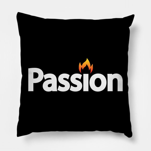 Passion artistic text design Pillow by BL4CK&WH1TE 