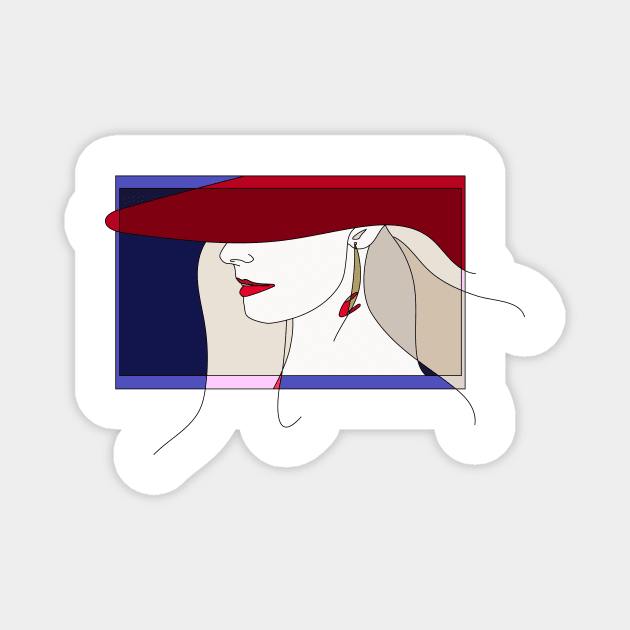 Code Rouge #woman #girl #beauty #fineart #popart #home #decor #fashion #buyart #artprint #minimal #drawing Magnet by Kirovair