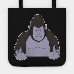 Grumpy Gorilla Holding Middle Finger Tote