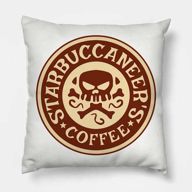 Starbuccaneers Coffee Pillow by Vault Emporium