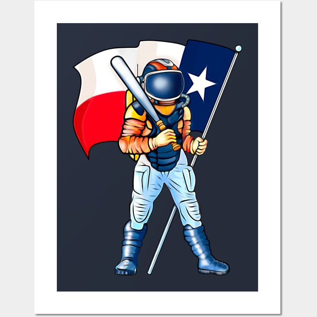 Houston Champ Texas Flag Astronaut Space City Art Board Print for Sale by  NabShirts