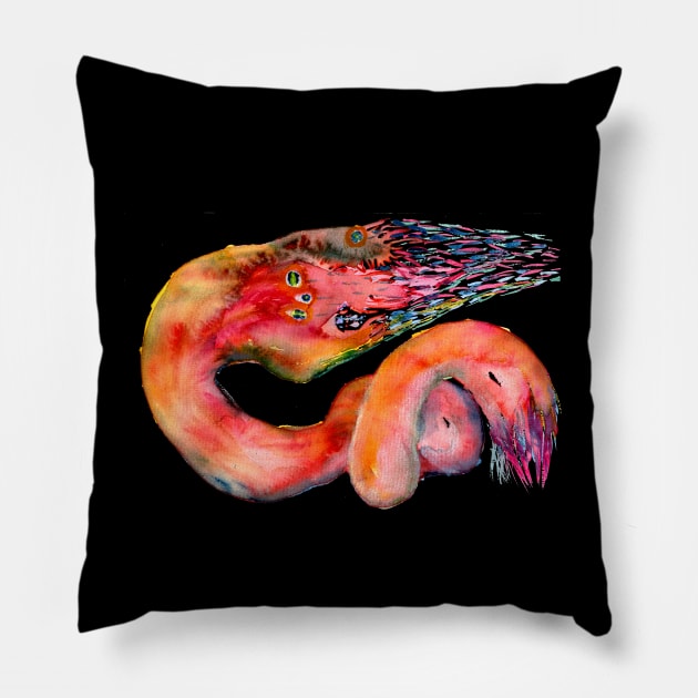 Midgard  Ragnarok serpent in rage Pillow by Pragonette