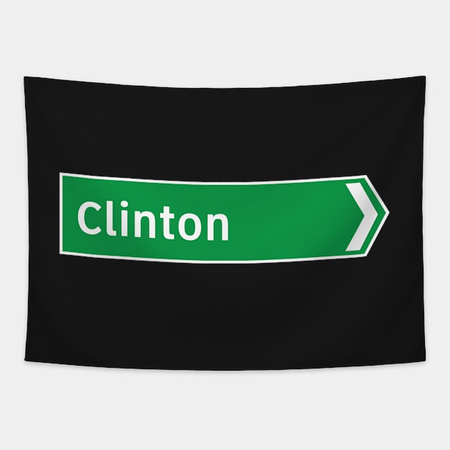 New Zealand Road Signage - Clinton (Southland/Otago) Tapestry by 4amStudio