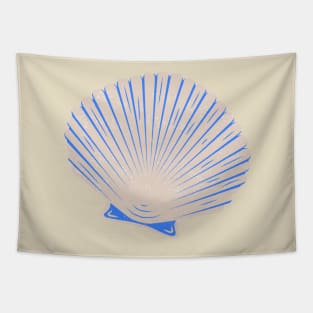 Blue and tan clam shell Tapestry