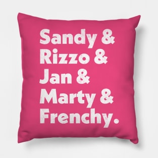 Grease Pink Ladies Names List Pillow