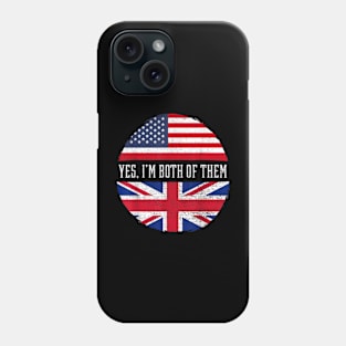 Half American Half British USA Flag United Kingdom Heritage Phone Case