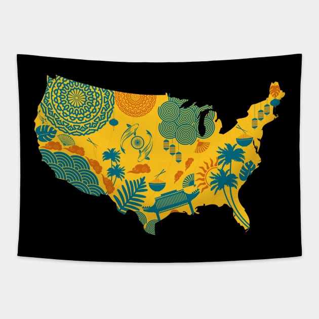 aapi month gift :Asian Pacific American Heritage Month Tapestry by Mr_tee