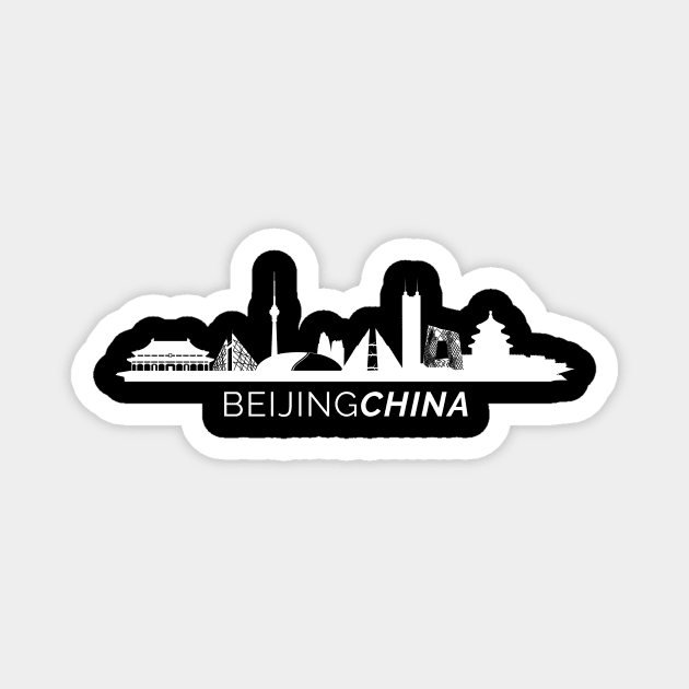 Beijing City Skyline Magnet by SunburstGeo