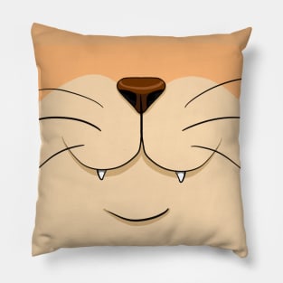 Tan Tabby Cat Smile Pillow