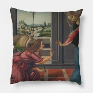 Annunciation by Sandro Botticelli Pillow