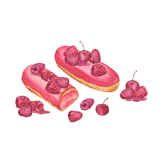 Eclairs and raspberry by Flowersforbear