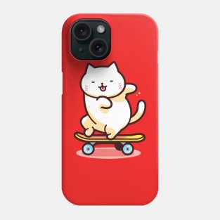 Funny and Cute Cat on Skateboard Phone Case