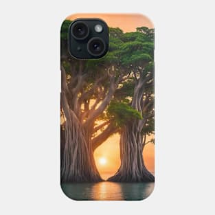 Majestic Banyan Tree Island Sunset Phone Case