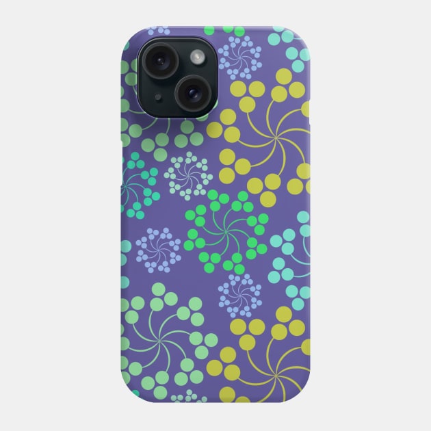 Blue & Green Flower Print Phone Case by Flamingo Design