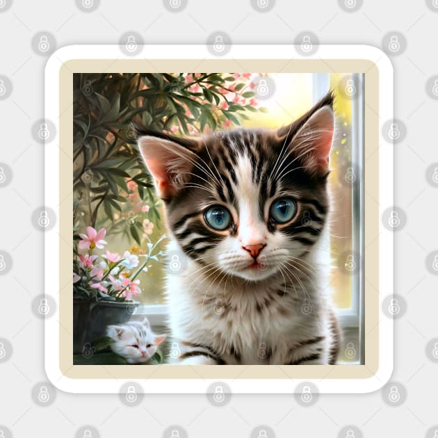 Cute Kittens Beautiful Cats Magnet by PlanetMonkey