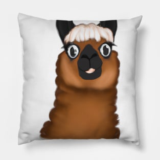 Cute Llama Drawing Pillow