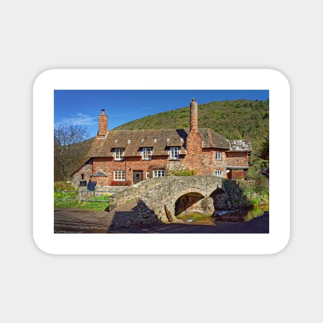 Allerford Packhorse Bridge and Cottage Magnet by galpinimages