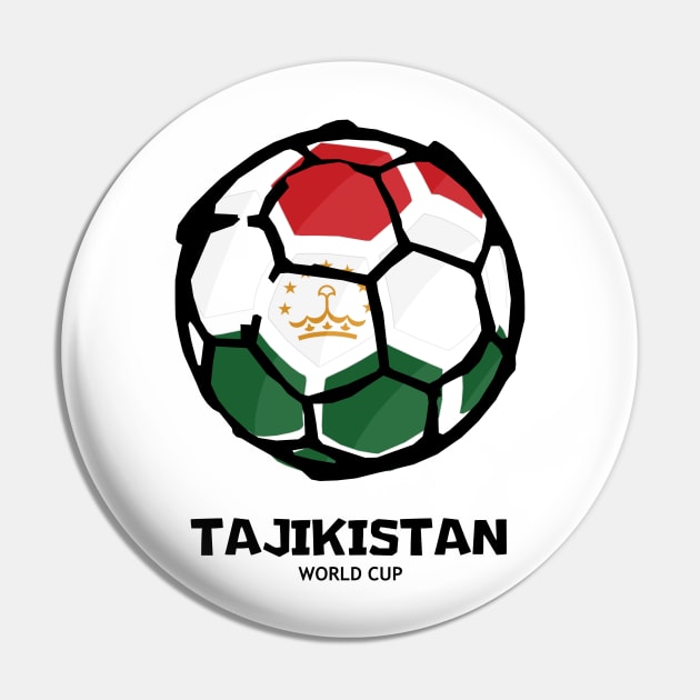 Tajikistan Football Country Flag Pin by KewaleeTee