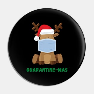 Quarantine-Mas Reindeer Christmas in Quarantine Reindeer Wearing a Mask During Quarantine Social Distancing Pin