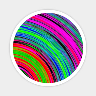 Colorful Vibrant Curved Stripes Magnet