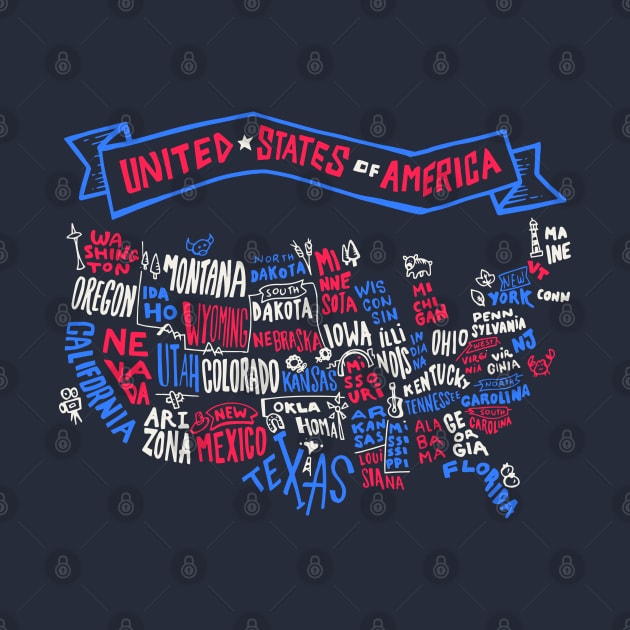 United States of American Typography by madeinchorley