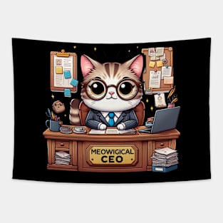 Cute Cat Boss Chronicles: A Whisker-licking Good Time Tapestry