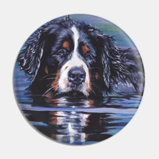 Bernese Mountain Dog Fine Art Painting Pin