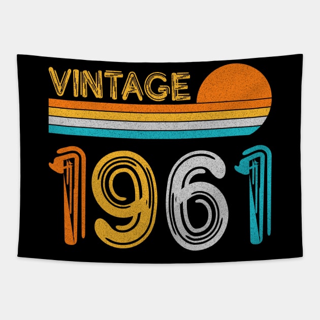 Vintage 1961 Happy 62nd Birthday Retro Tapestry by myreed