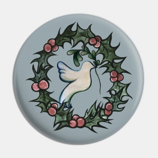 Dove of Peace and Hope With Berries Pin