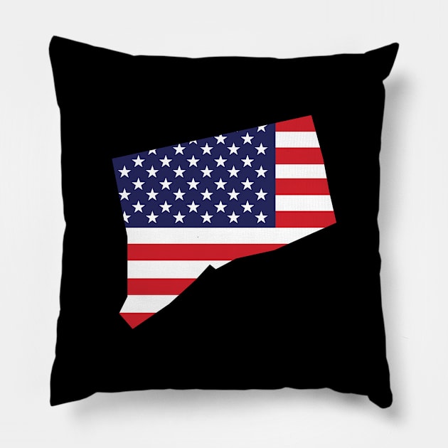 Connecticut State Shape Flag Background Pillow by anonopinion
