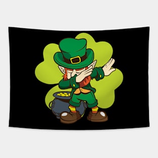 St Patricks Day Dabbing Leprechaun Tapestry