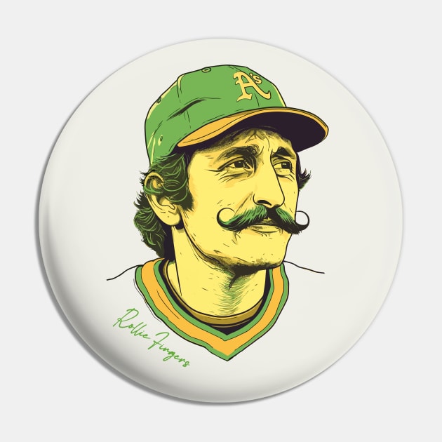 Rollie Fingers Fan Illustration - Rollie Fingers - Pin