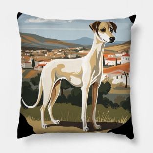 Galgo Espanol Greyhound Spanish Village Landspace Pillow