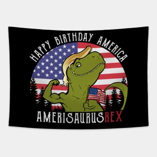 Amerisaurus Rex Funny Dinosaur Tapestry