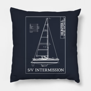 Ver.2 S/V Intermission Asbestos Navy FRONT AND BACK White Graphic Pillow