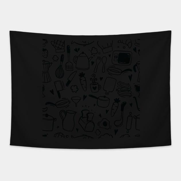 Kitchen Supplies Tapestry by edwardecho