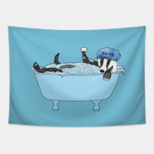 Bathing Badger Tapestry