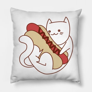 Cat and a hot dog Pillow