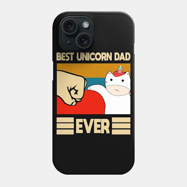 Best unicorn Dad Ever Vintage Fathers Day Gift Phone Case by JHFANART