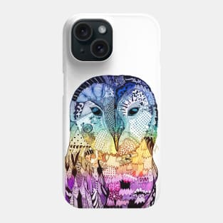 Blue, Yellow and Purple Owl Phone Case