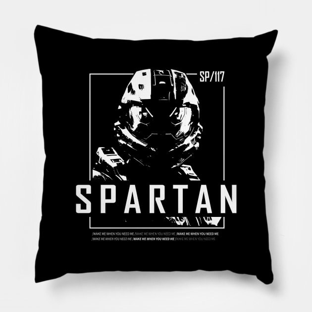 Halo game quotes - Master chief - Spartan 117 - Stencil #1 Pillow by trino21