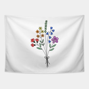 Subtle pride flower bouquet Tapestry