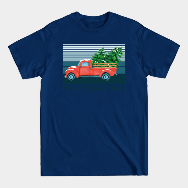 Disover Vintage Wagon Christmas Pickup Truck Retro - Red Christmas Wagon - T-Shirt