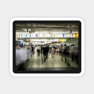 Crowds at Shinjuku Station Magnet