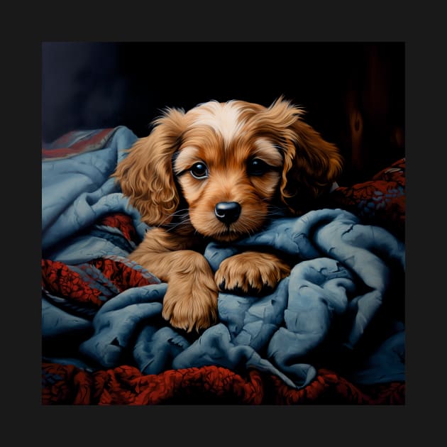 Cute spaniel puppy by Geminiartstudio