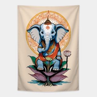 Ganesh Mandala Lotus Blossom Tapestry