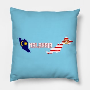 Malaysia flag & map Pillow
