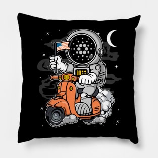 Astronaut Scooter Cardano ADA Coin To The Moon Crypto Token Cryptocurrency Blockchain Wallet Birthday Gift For Men Women Kids Pillow