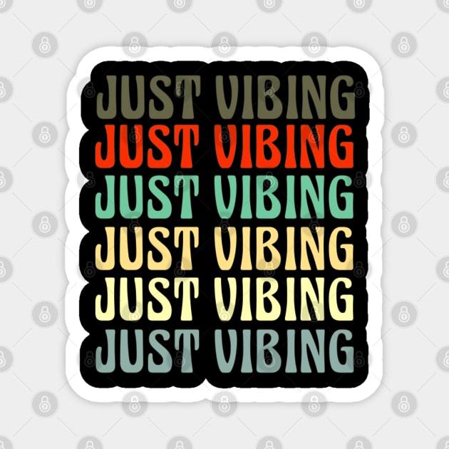 Just Vibing Retro Pattern Magnet by musicanytime