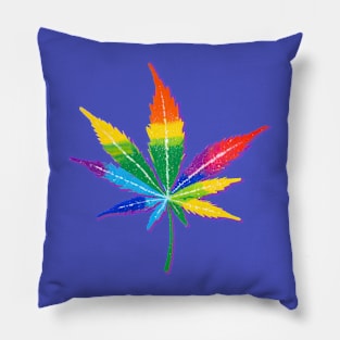 Colorful Cannabis Leaf Pillow